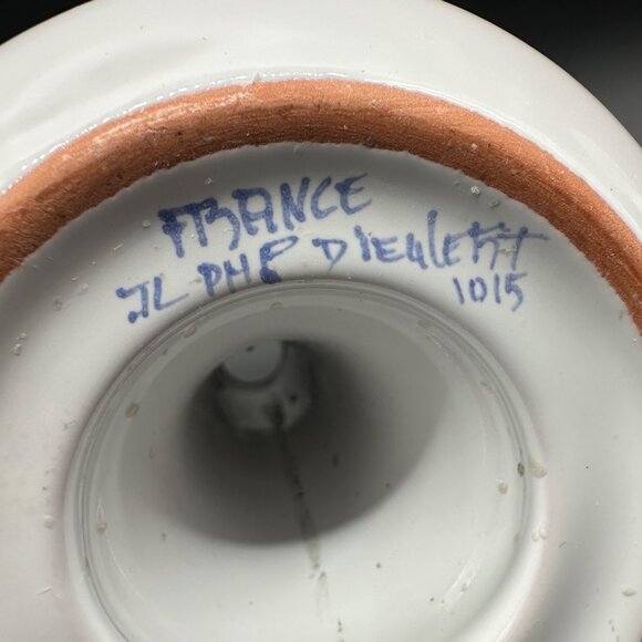 Vintage Dieulefit France PHP Art Pottery Candle Holders Purple Cottagecore - Picture 8 of 11